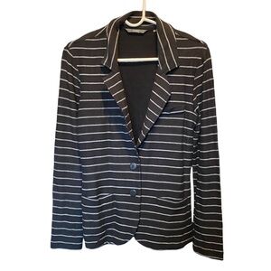 Tart knit blazer textured modal cotton stretch navy striped fabric size small